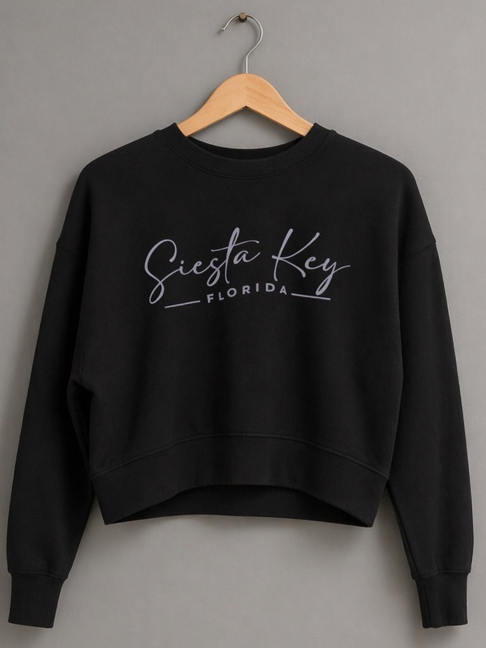 Women’s XS Cropped Sweatshirt Siesta Key Florida Graphic  Long Sleeve Pullover